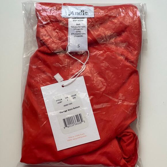 Andie Women's Swim Bikini Bottom - Vibrant Red - Picture 4 of 4